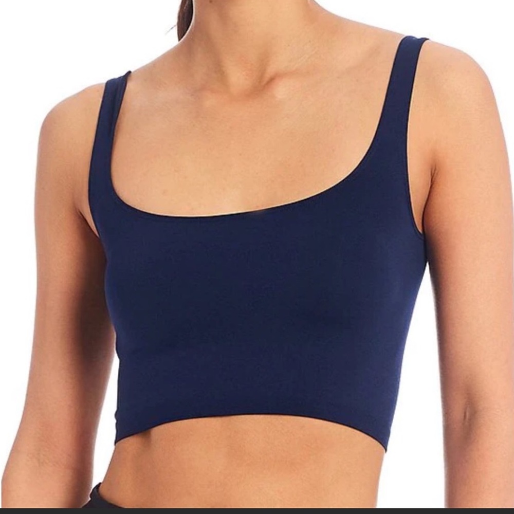 Free People Scoop Neck Crop in Navy